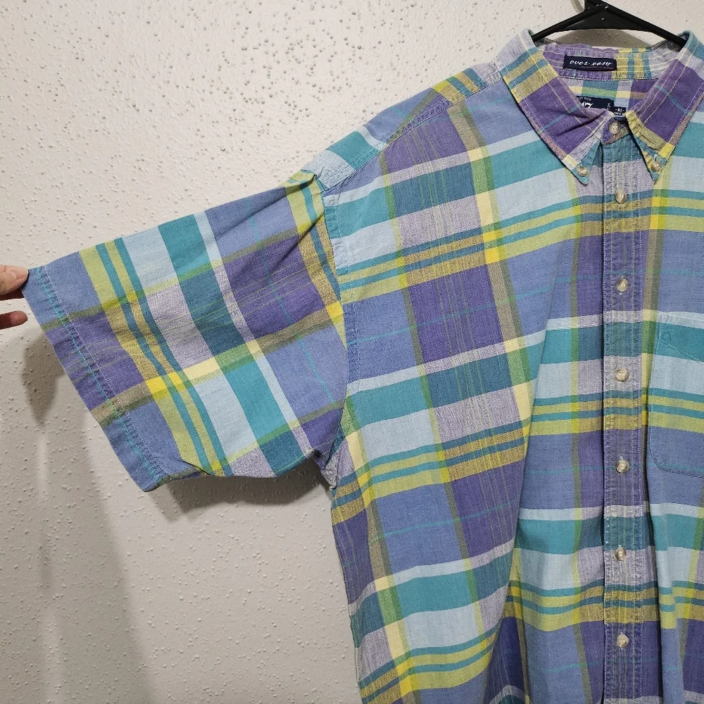 Van Heusen 417 Men's 100%‎ Cotton Vintage Plaid Button-Down Shirt Size XXL